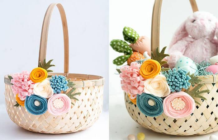 Как украсить корзину для цветов своими руками