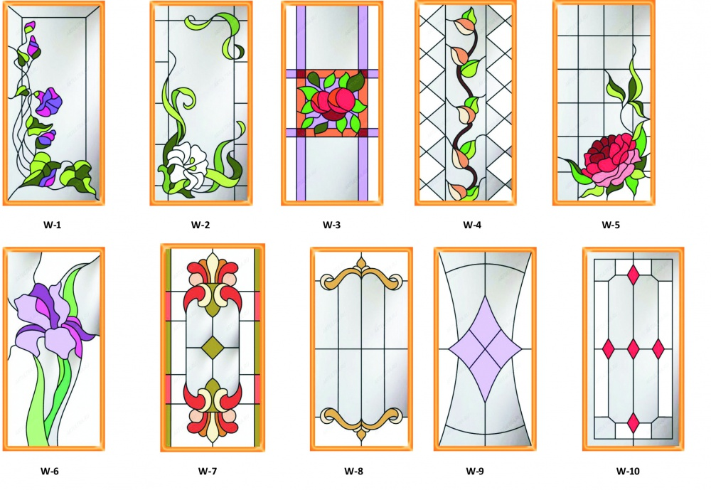 Витражные рисунки на окна
