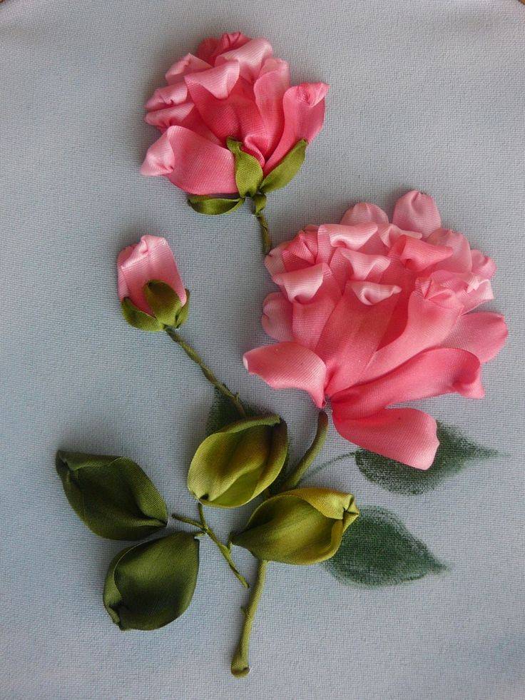 Как вышить розу лентами: четыре способа для начинающих