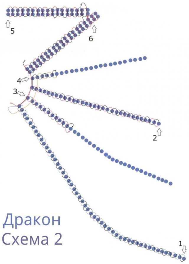 Дракон из бисера схема плетения дракон