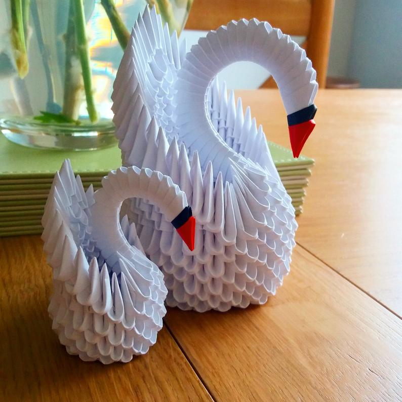 Лебедь оригами из бумаги ⋆ страна рукоделия - вязание и вышивка своими руками