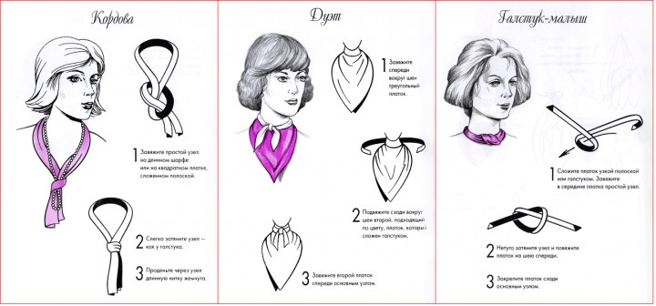 Как завязывать шарфы на шее пошаговое