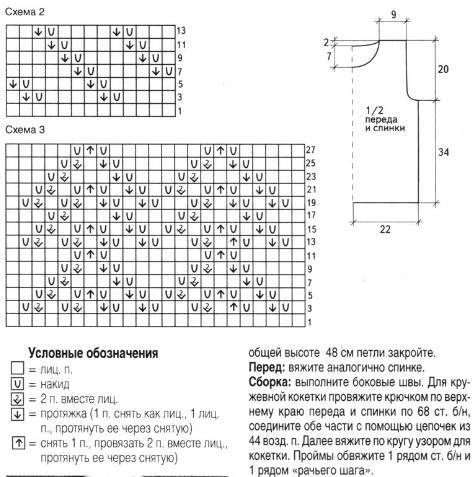 Женская летняя кофта спицами схемы и описание