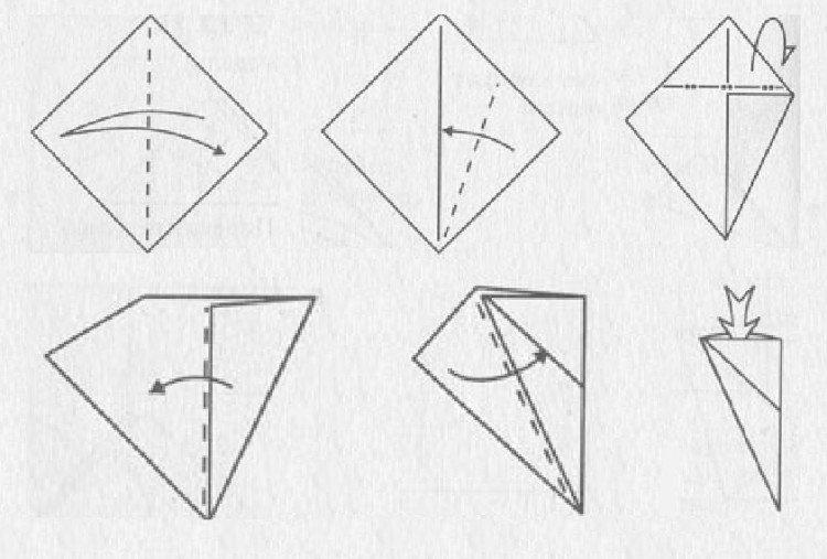 Оригами из бумаги схема когтей