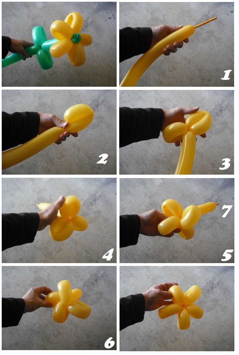 Как сделать из длинного шарика цветок пошаговое фото