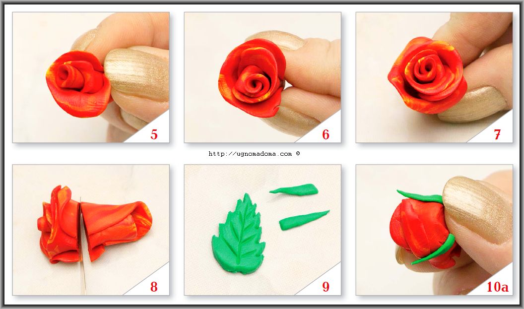 Цветок из легкого пластилина своими руками для резиночки или заколки