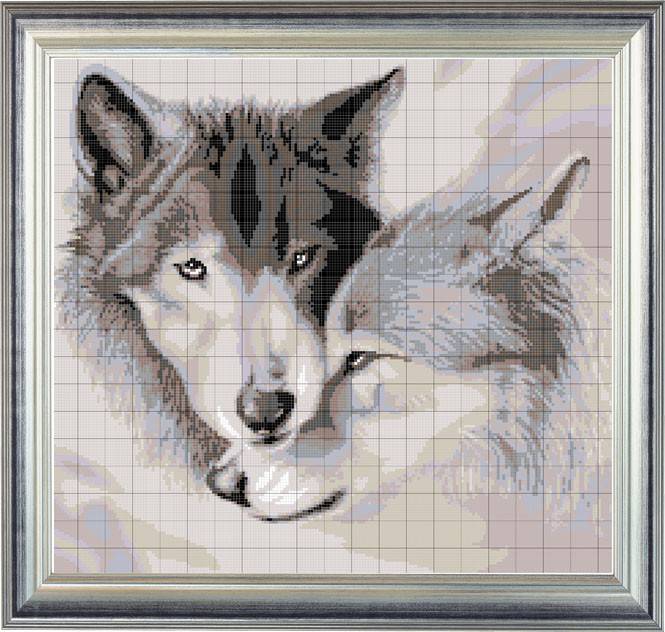 Красивые схемы для вышивания крестиком с волками