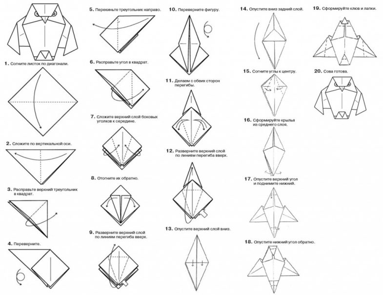 Мастер-класс по изготовлению совы-оригами: описание и фото