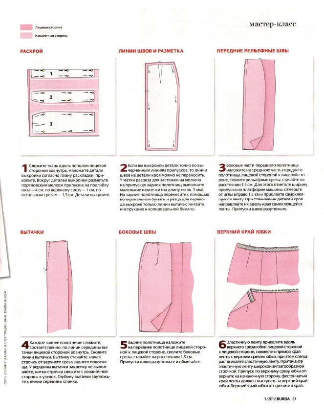 Выкройка юбки карандаш: 16 моделей с описанием, видео мк
