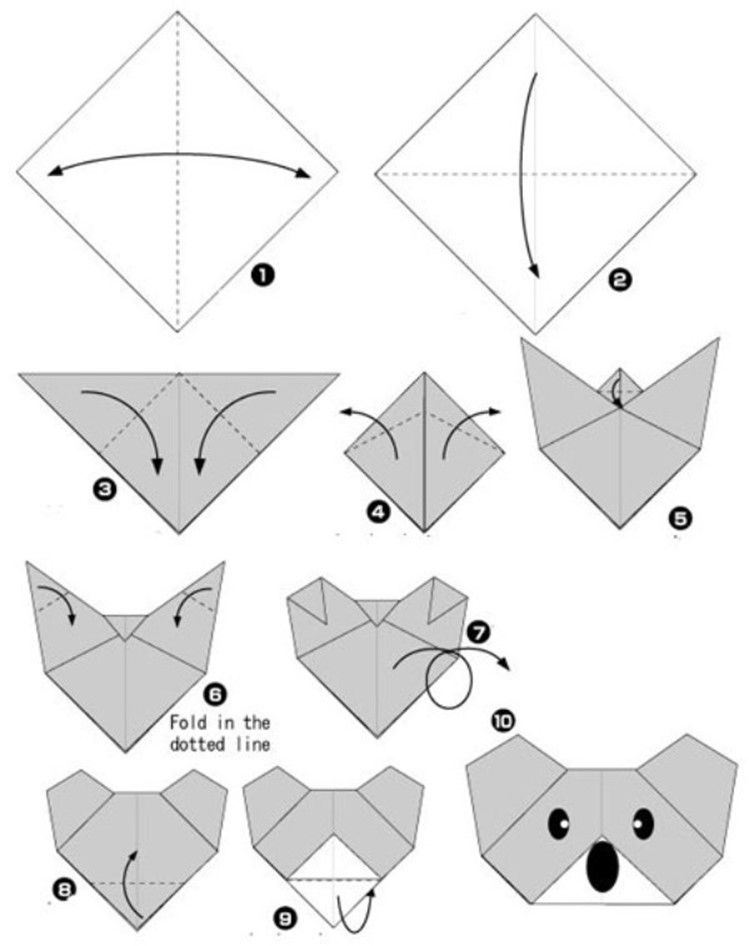 Оригами корги схема