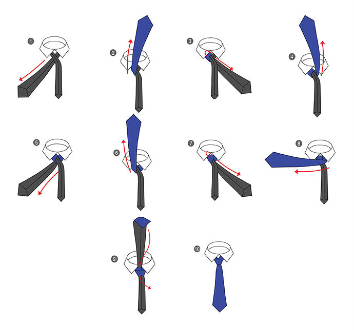 Пошаговая инструкция как завязать галстук: наглядно с фото и видео