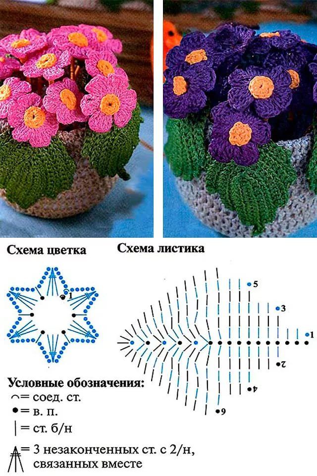 Схема вязания цветок
