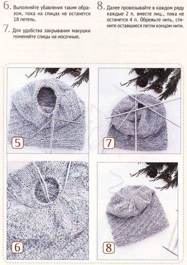 Как связать зимнюю шапку спицами: пошаговое описание для начинающих
