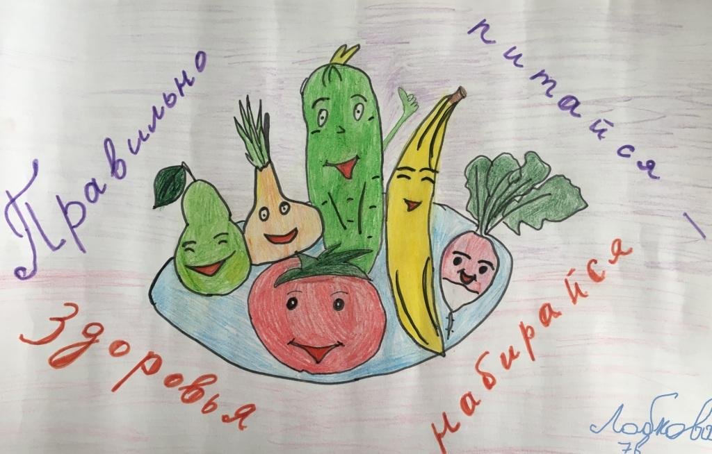 Рисунок на тему здоровое питание 1-2-3-4-5-6-7 класс