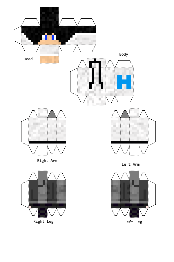 Схема человека из майнкрафт из бумаги