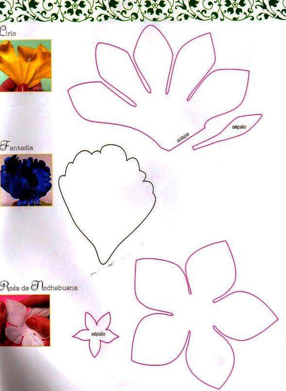 Цветы из фоамирана: 9 схем и шаблонов с фото