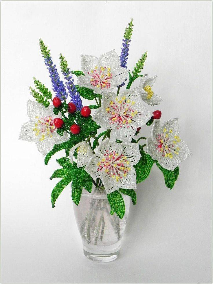 Бисероплетение цветы: бисерные букеты и композиции, мастер-класс по плетению из бисера для начинающих