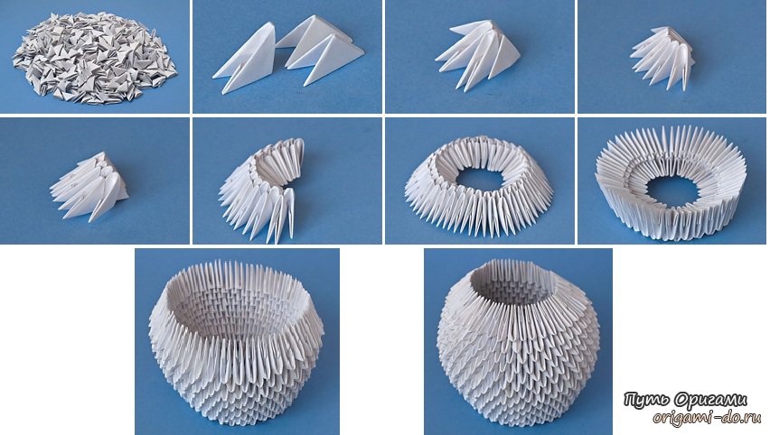 Модульное оригами лебедь: пошаговые схемы сборки