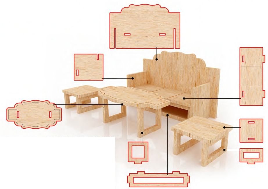 Кукольная мебель из фанеры своими руками чертежи и схемы