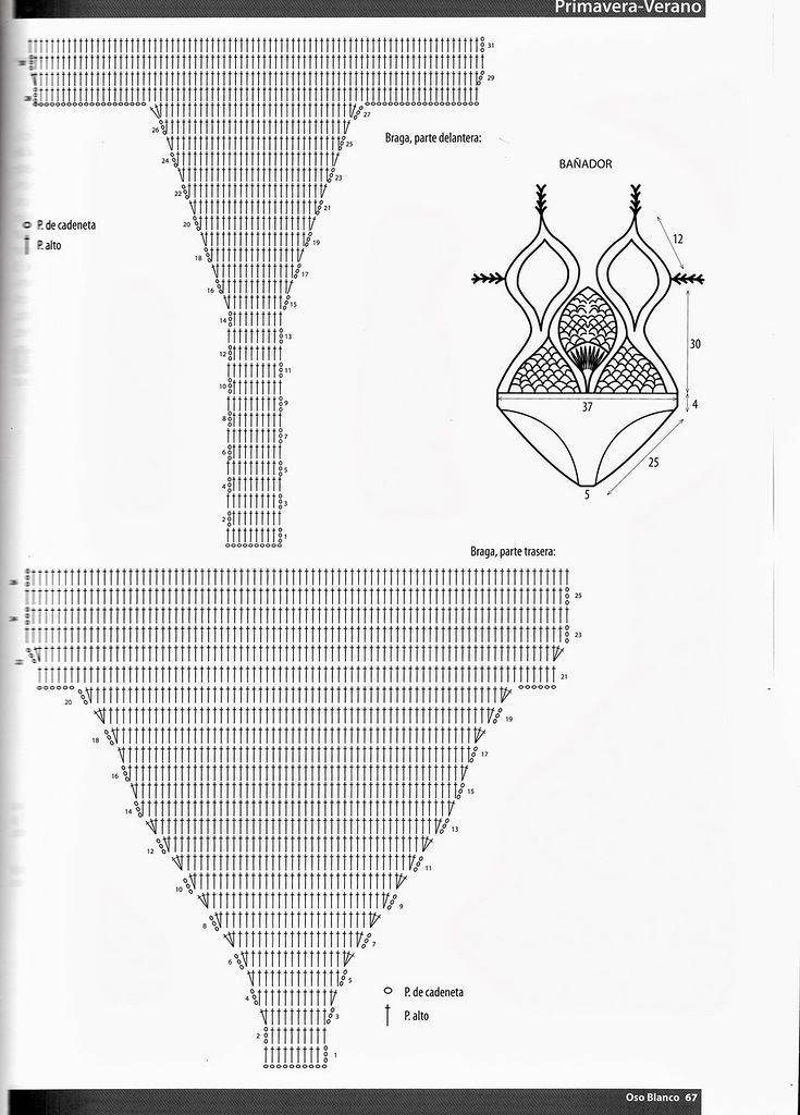 Как связать крючком купальник для девушки схемы