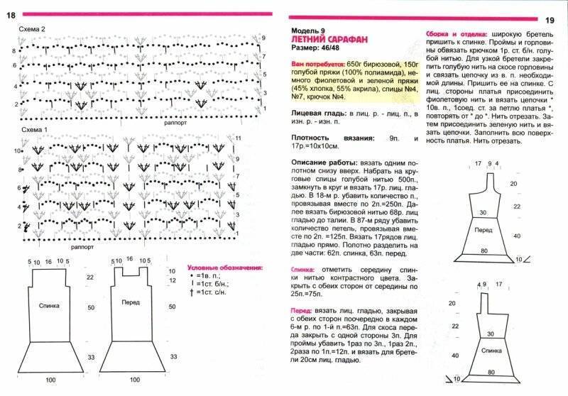 Сарафан спицами схема