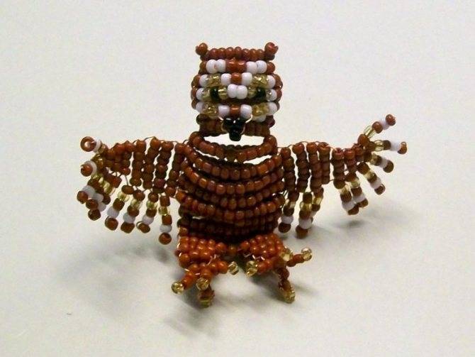 Сова из бисера: оригинальные схемы плетения объемной и плоской совы. делаем украшение (брелок и брошь) своими руками