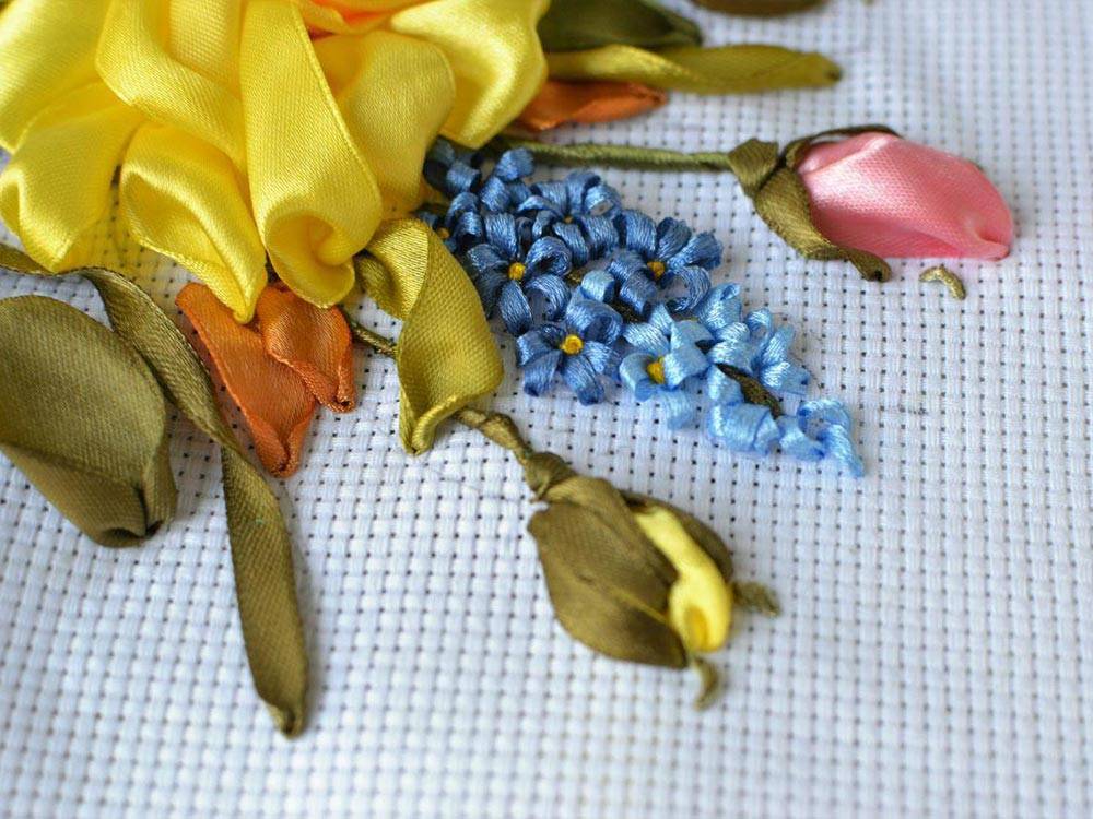 Клуб рукоделия » вышивка лентами цветов