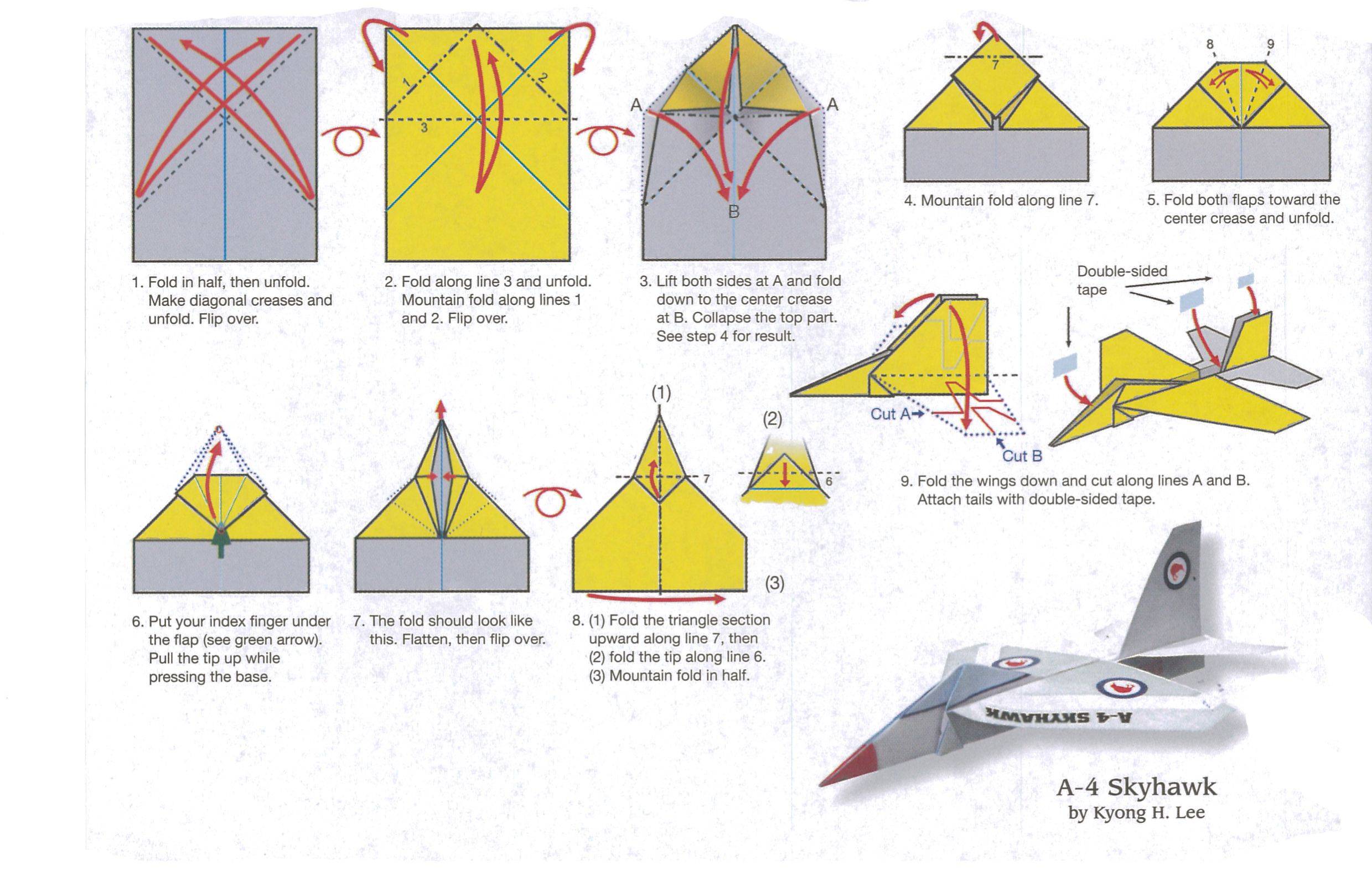 Пошаговая инструкция оригами самолетик