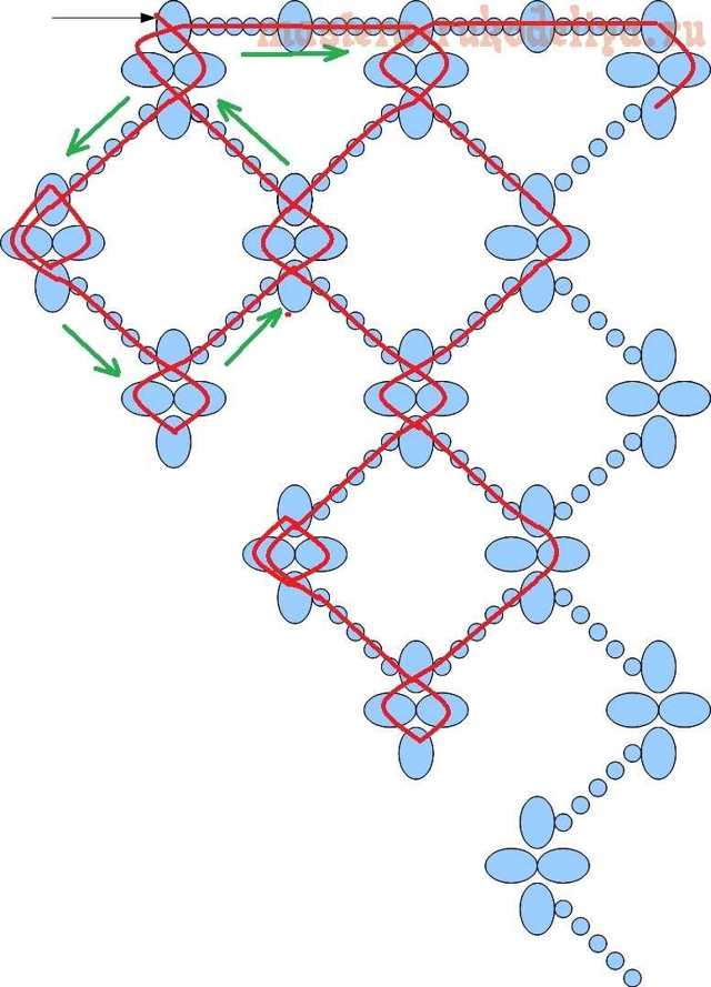 Сеточка из бисера схема