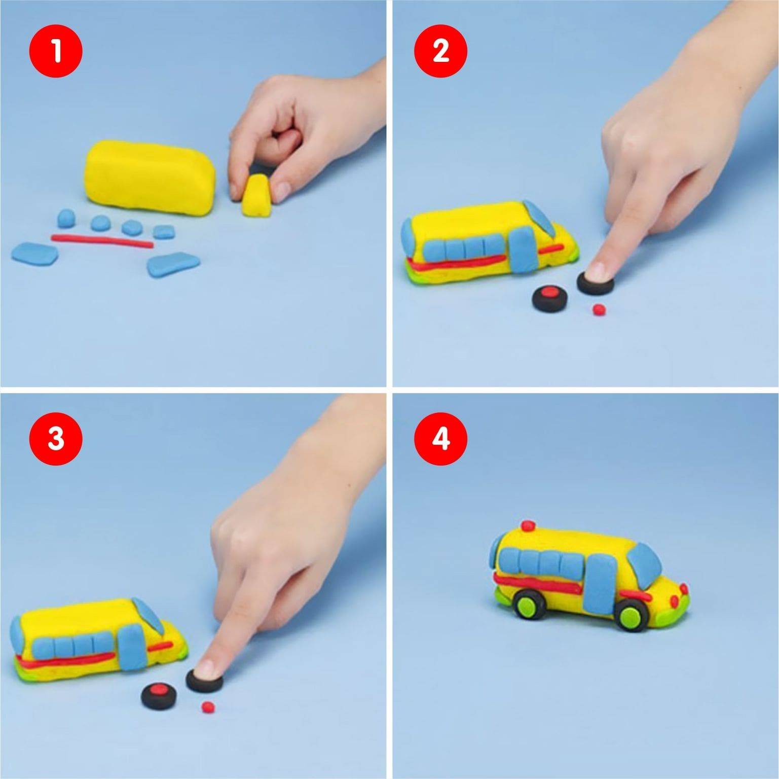 Машина из пластилина поэтапно - легкая инструкция для детей с фото и описанием