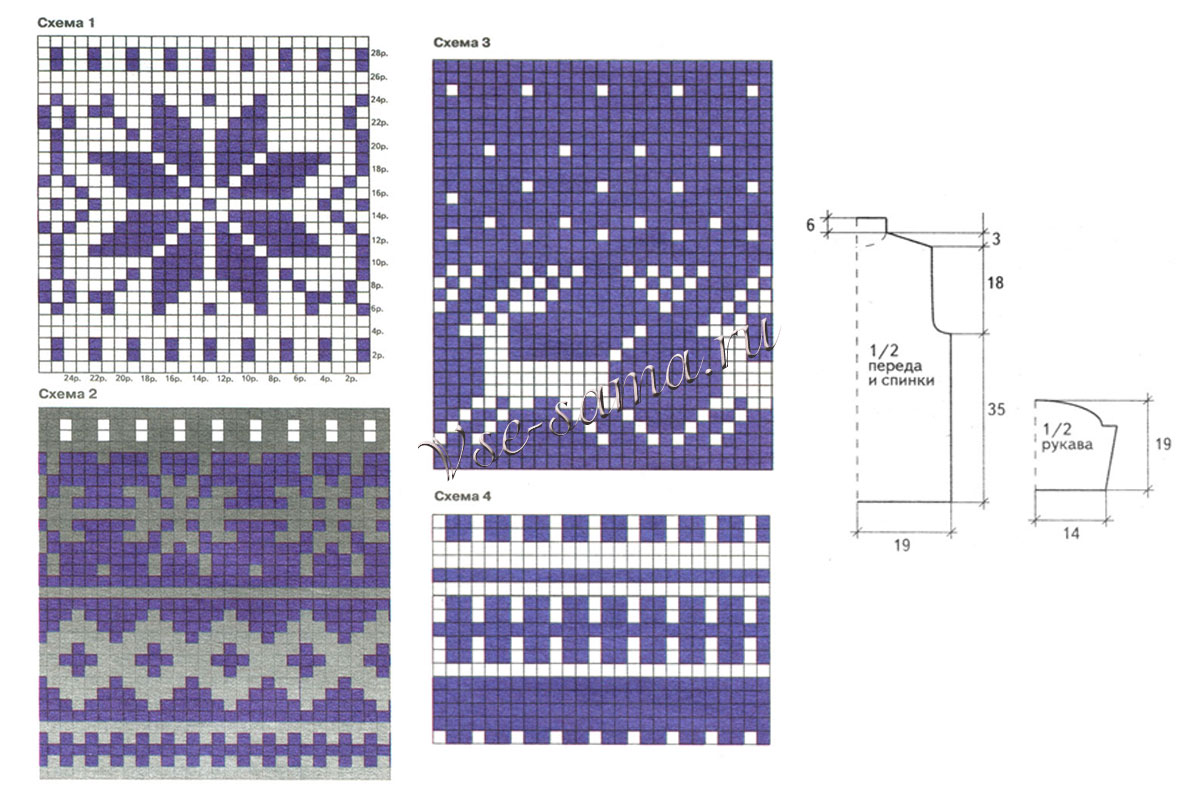 Вязание норвежские узоры схемы