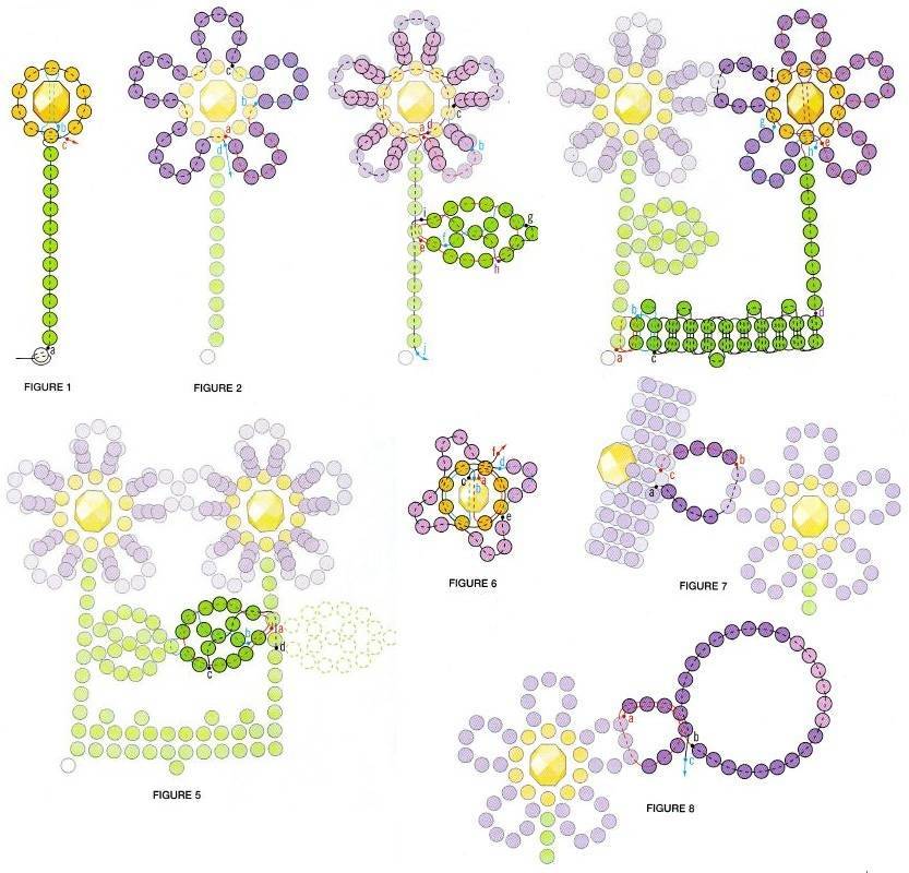 Схема браслета из бисера ромашки - 95 фото