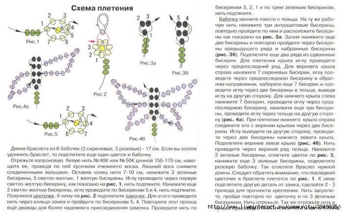 Как плести из бисера бабочку схема