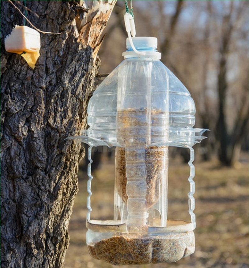 ???? кормушка для птиц из пластиковой бутылки: идеи и советы по изготовлению.