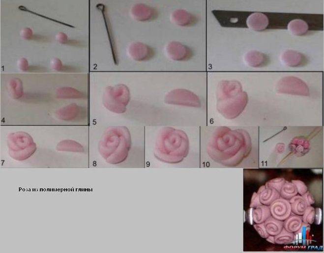 Создание бутона розы из холодного фарфора