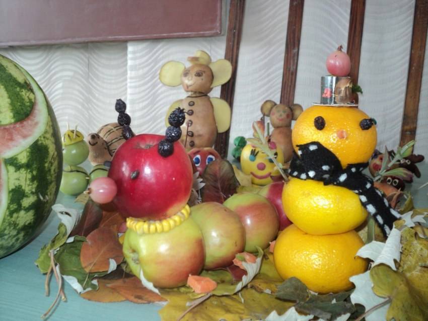 Поделки из яблок своими руками для выставки в детских сад и школу