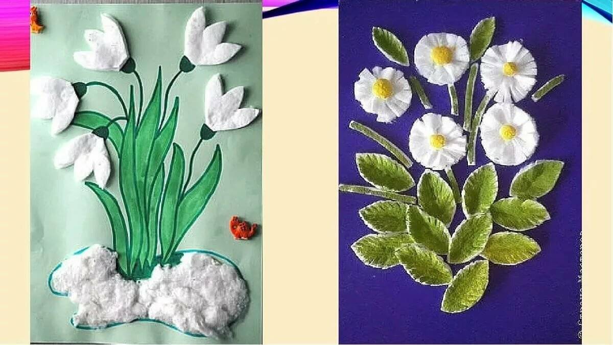 Аппликация цветы из цветной бумаги: детские поделки своими руками в подарок для мамы, бабушки на 8 марта