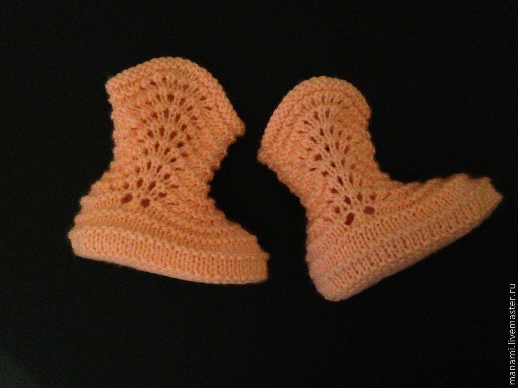 Пинетки спицами для новорожденных — фото лучших моделей пинеток для малышей, учимся вязать на двух спицах по схемам