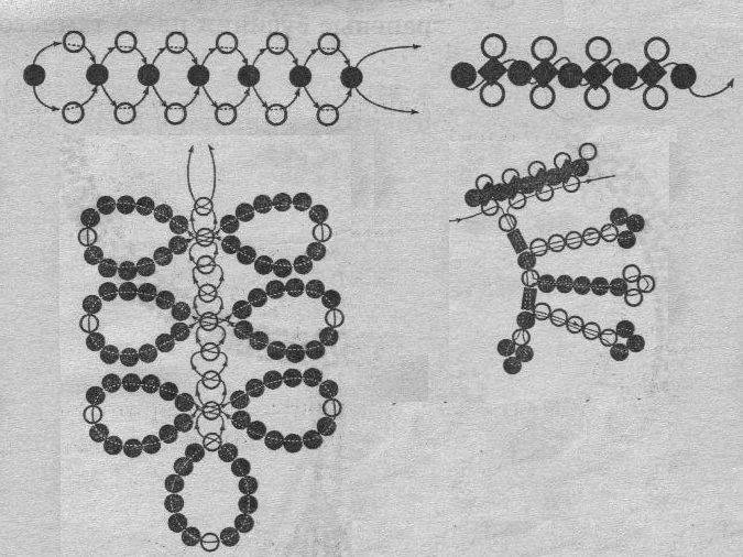 Плетение из бусин на леске схемы