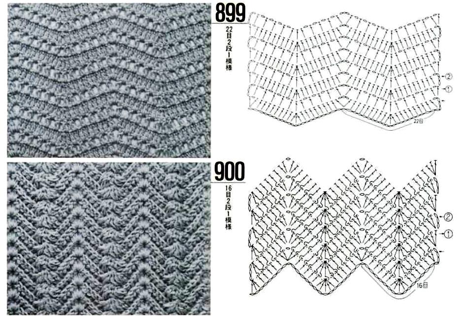 Узор зигзаг крючком схема и описание