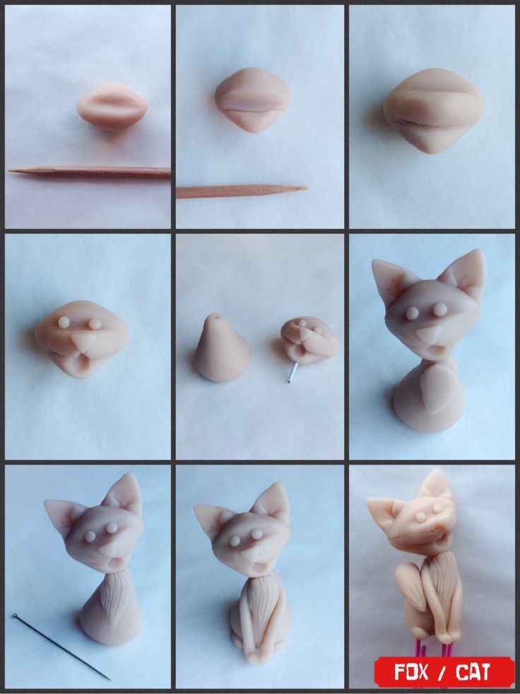 Как сделать кошку из пластилина — поэтапная лепка для начинающих