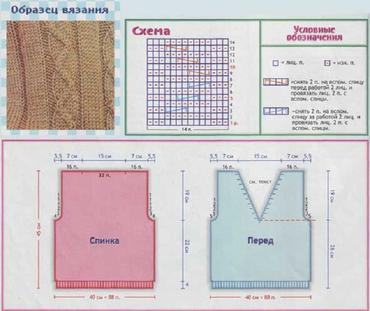 Жилет детский вязаный спицами схема и описание