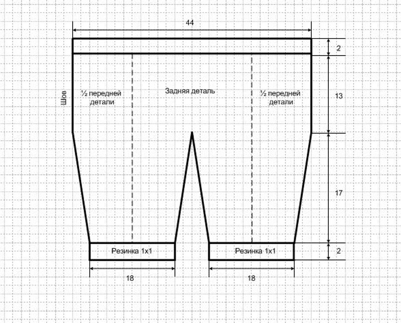 Ползунки спицами схема и описание