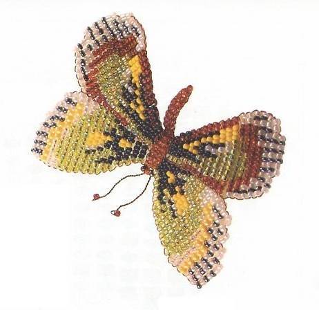 Браслет с бабочкой из бисера и биконусов: мастер-класс и схема