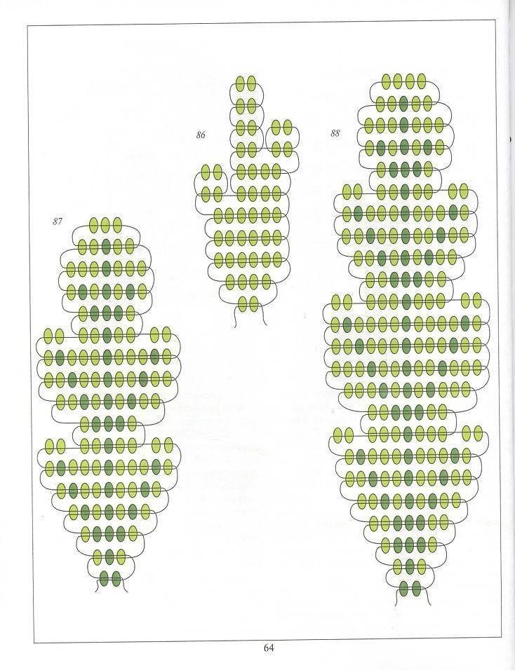 Листья из бисера схемы плетения