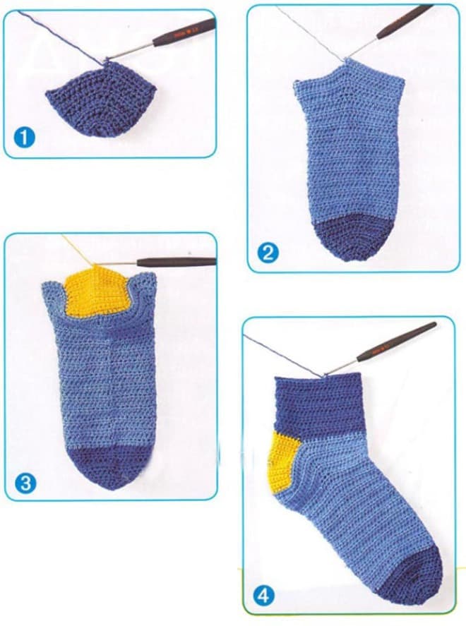 Носки крючком - вязание носков крючком для начинающих с пошаговым описанием