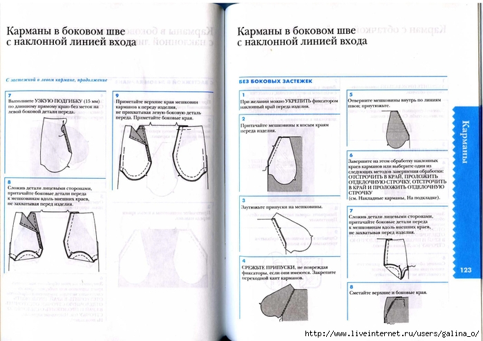 Схема карман в шве