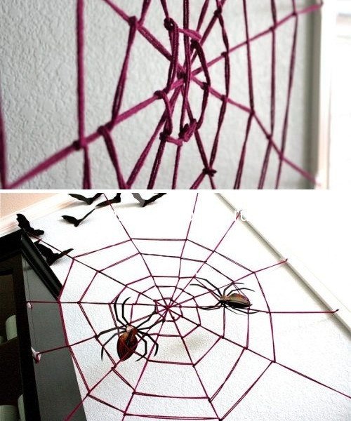 Как сделать паутину на хэллоуин ·