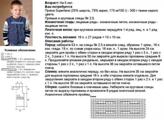 Жилет для мальчика - вязание - страна мам
