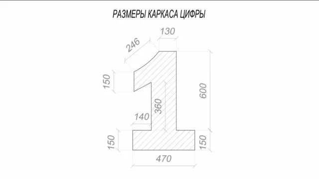 Как нарисовать цифру 1 на картоне